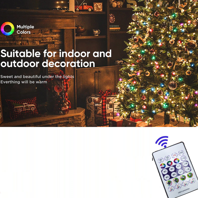 LED Outdoor Light String, RGB Remote Control Fairy String Light, 200 LEDs